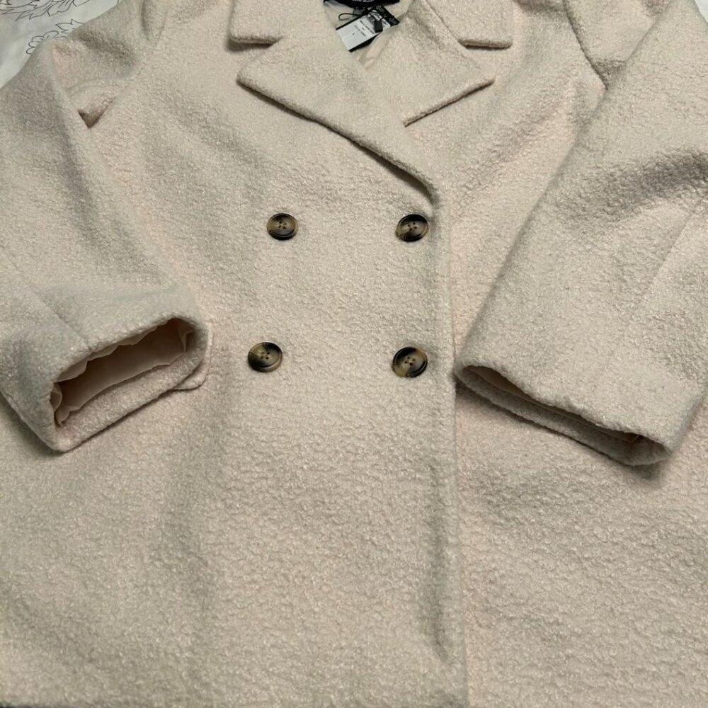 NWT Vero Moda Sally Oversize Teddy Double Breasted Jacket-Cream Color-Large - Picture 13 of 14